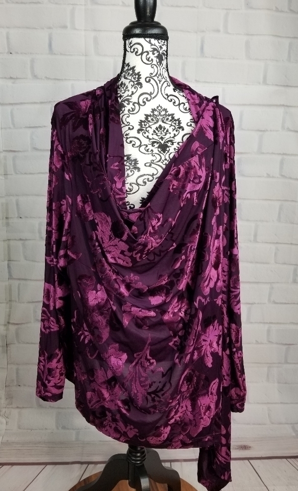 VT Luxe cowl wrap semi sheer cardigan size 3x